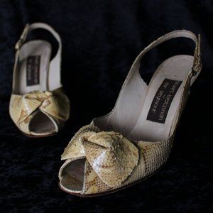 Vintage Stuart Weitzman Snakeskin Kitten Heels